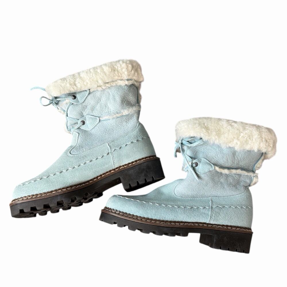 Bratz Core Vintage Blonde Blue Sherpa Lined Winter Boots Women's Size 9